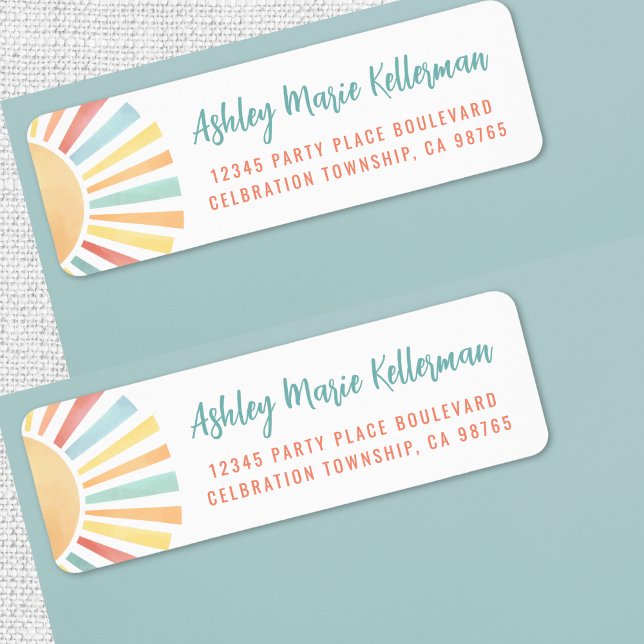 Adresse de retour Sun Cute (Cute Sun Return Address label)