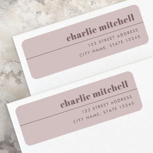 Adresse de retour taupe rose minimale moderne