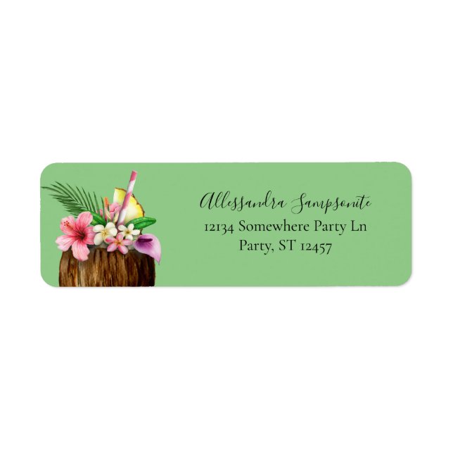 Adresse de retour Tropical Floral & Coconut Green (Devant)