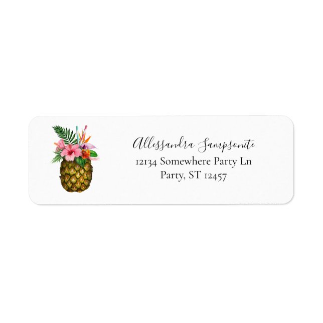 Adresse de retour Tropical Hawaiian Floral & Pinea (Devant)