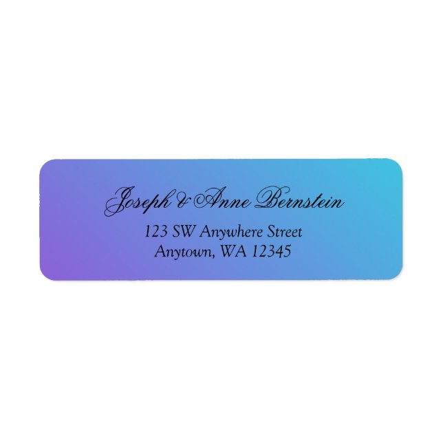 Adresse de retour turquoise et violet (Devant)