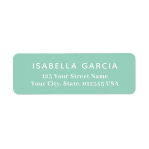 Adresse de retour Turquoise minimale moderne