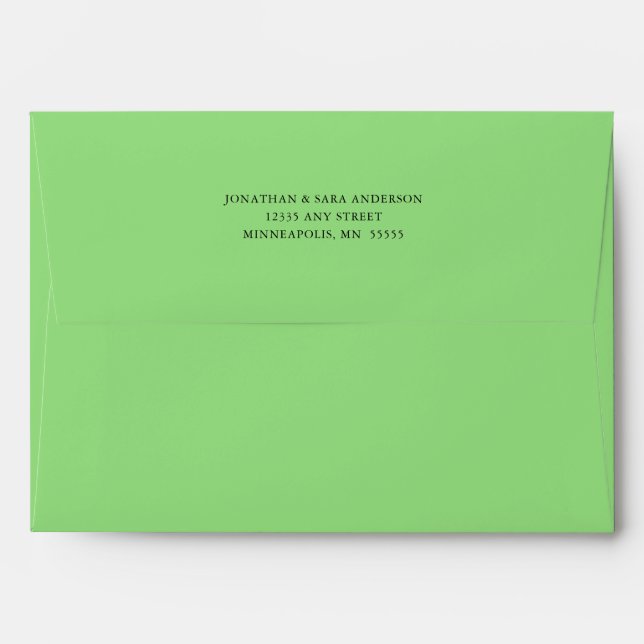 Adresse de retour verte lumineuse 5x7 Enveloppe A7 (Dos (Haut rabat))