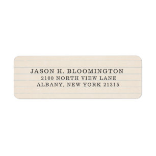 Adresse de retour vintage du Typestyle de papier