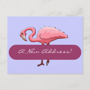 Adresse de rétro Flamant rose rose de carte