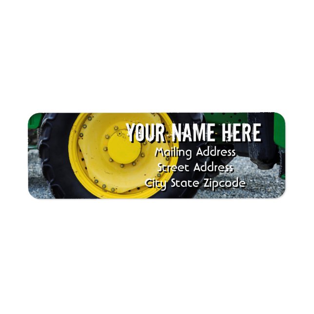 Adresse de roue du tracteur agricole jaune (Devant)