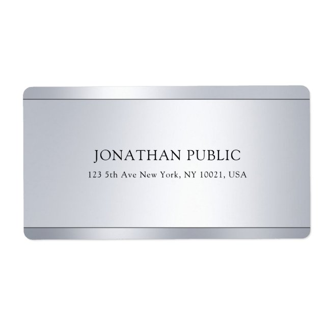Adresse d'expédition Creative Simple Modern Silver (Devant)