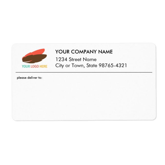Adresse d'expédition du colis du logo de l'entrepr (Devant)