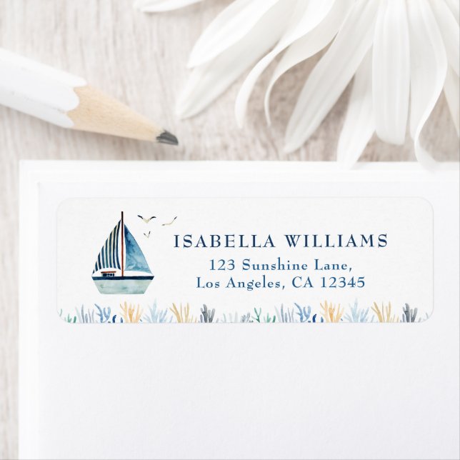 Adresse du Baby shower de bateau aquarelle (En situation)