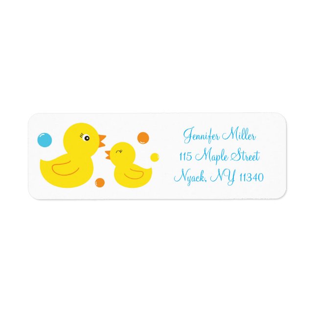 Adresse du Baby shower de canard en caoutchouc (Devant)