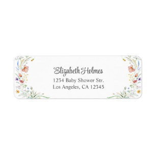 Adresse du Baby shower de champ de Fleur sauvage a