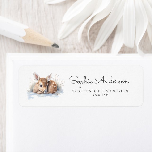 Adresse du Baby shower d'hiver Oh Deer (En situation)