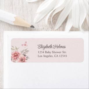 Adresse du Baby shower Papillon rose et Fleurs