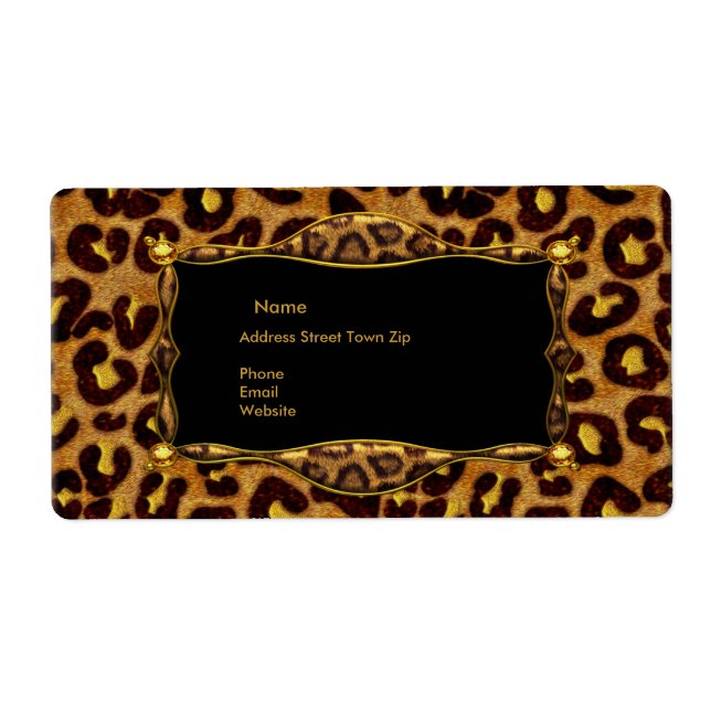 Adresse du Étiquette Leopard Black Gold (Devant)