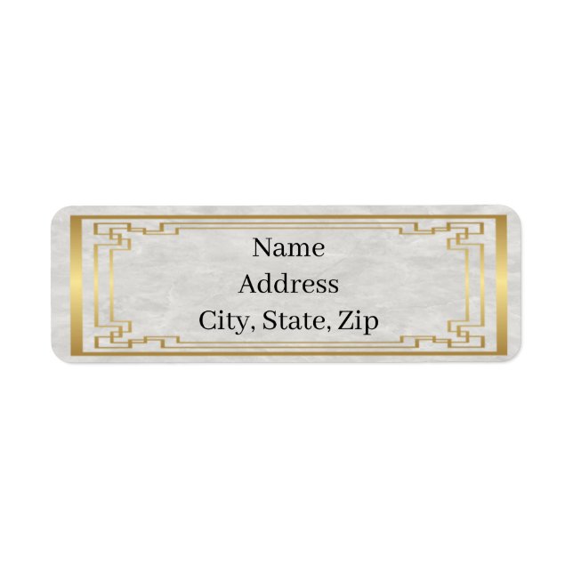 Adresse du Mariage de Marbre blanc de cadre géomét (Devant)