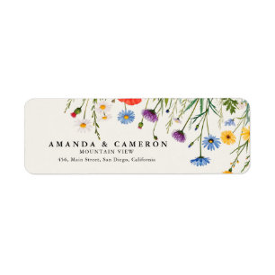 Adresse du Mariage de prairie de fleurs sauvages d