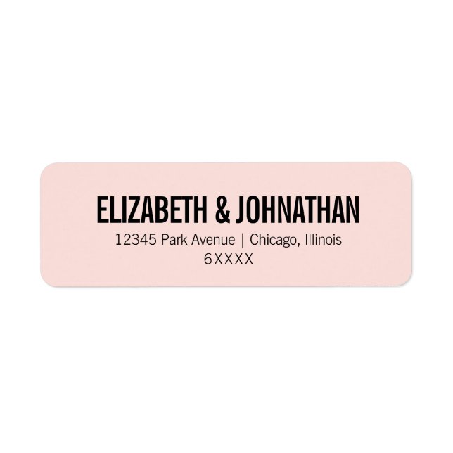 Adresse du Mariage de typographie rose simple et m (Devant)