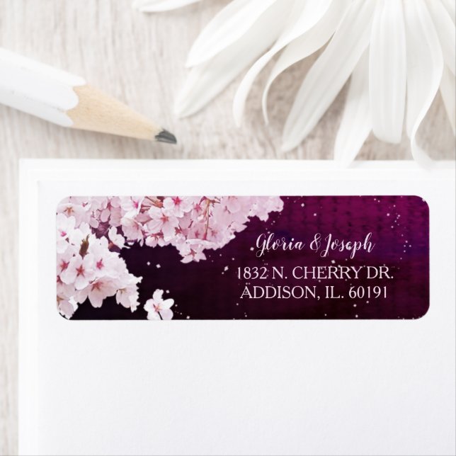 Adresse du Mariage Spring Cherry Blossoms (En situation)