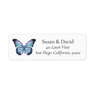 Adresse du papillon bleu clair