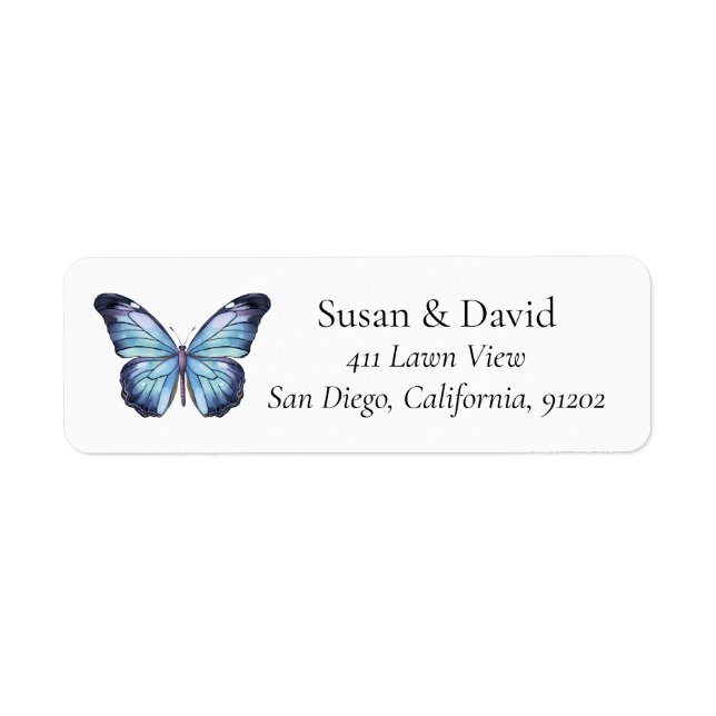 Adresse du papillon bleu clair (Devant)