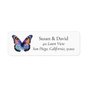 Adresse du papillon bleu violet orange