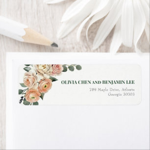 Adresse Élégante Fleur de Pêcher et Treillis Doré