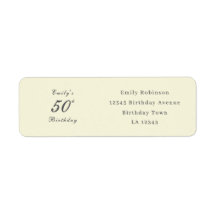 Adresse élégante moderne pour 50e anniversaire
