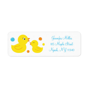 Adresse en caoutchouc de baby shower de canard