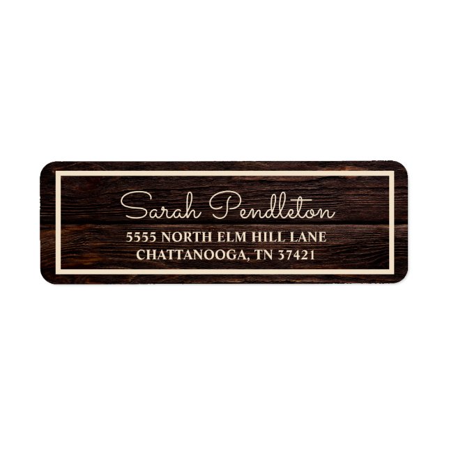Adresse en crème de bois rustique (Devant)