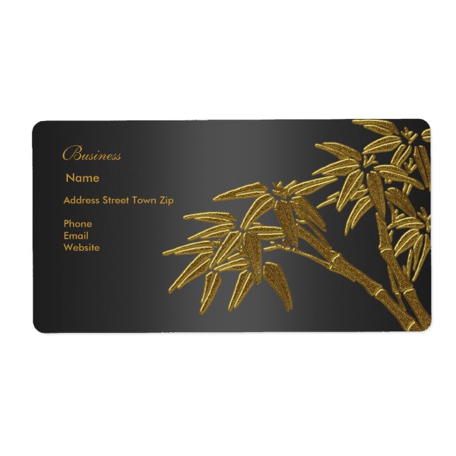 Adresse étiquette Business Black Gold Bamboo (Devant)