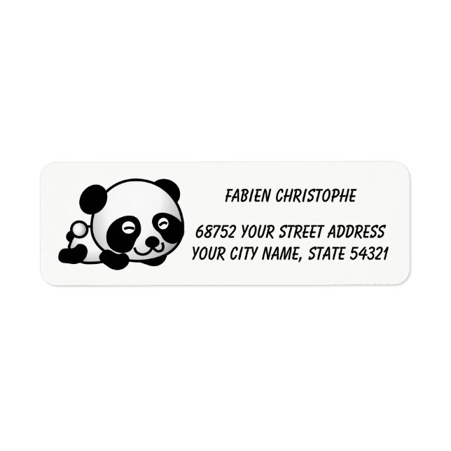 Adresse expéditeur. Panda. (Devant)