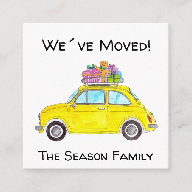 Adresse Faire-part Retro Fiat 500 Noël (Devant)