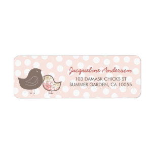 Adresse Fille Bébé Fille Shower Pastel Rose Damass