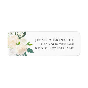 Adresse florale blanche du rose