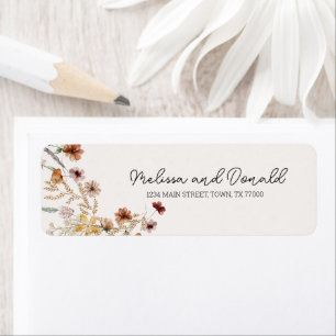 Adresse florale botanique vintage miniature