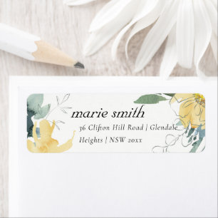ADRESSE FLORALE CHIC PROPRE JAUNE VERTE D'EAU