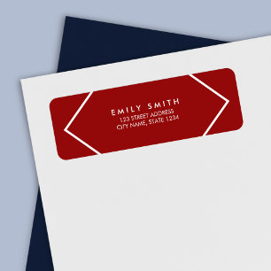Adresse géométrique minimaliste rouge foncé et bla