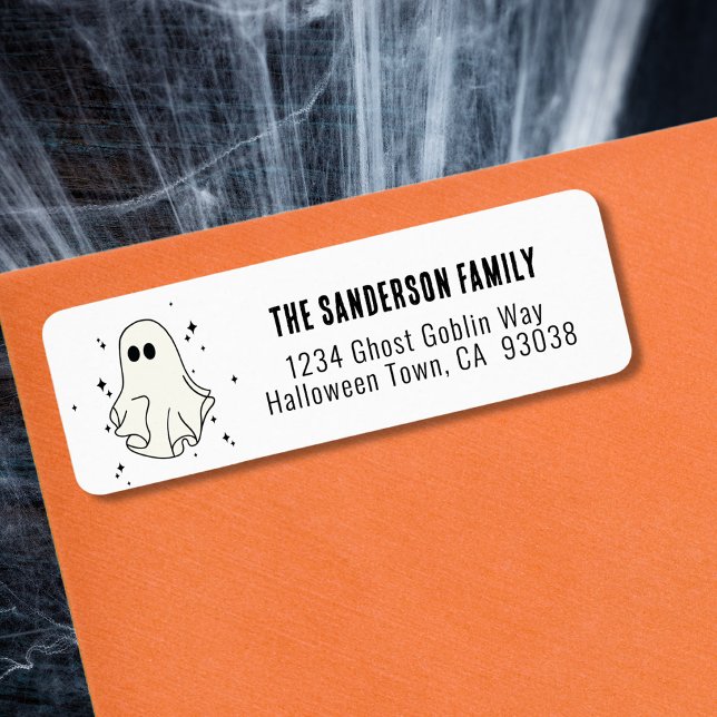 Adresse Halloween du fantôme (Ghost Happy Halloween Party Return Address Label)
