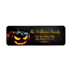 Adresse heureuse de Halloween de citrouille gâté