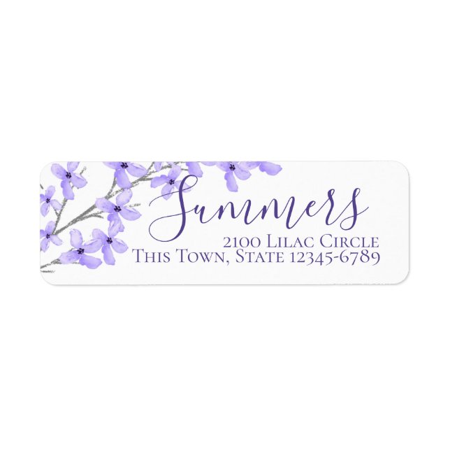 Adresse Lavande Purple Lilac Blossoms (Devant)