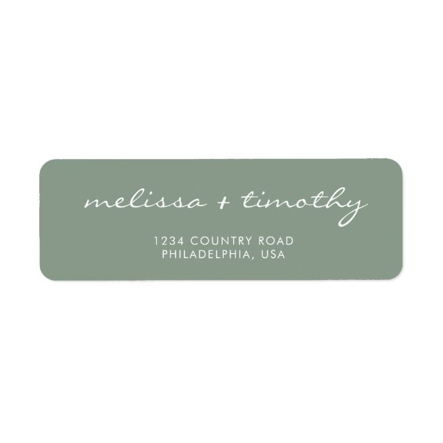 Adresse Mariage minimaliste simple Sage Green (Devant)