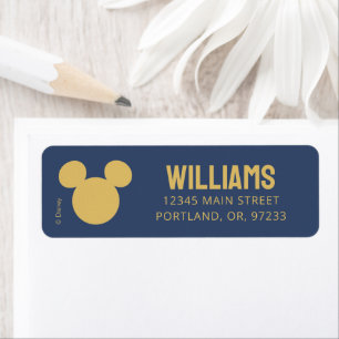 Adresse Mickey Mouse Gold & Blue Baby shower