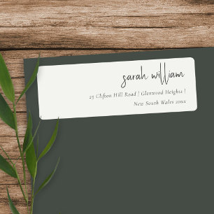 Adresse minimale de typographie de script noir bla