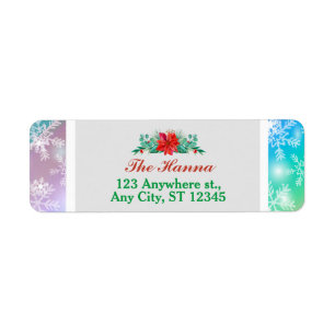 Adresse moderne de Noël d'hiver en flocon de neige