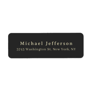 Adresse nominative minimaliste noir mat tendance