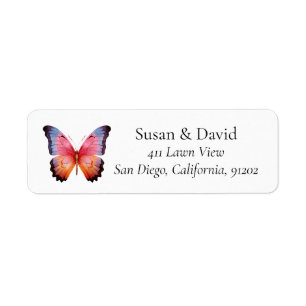Adresse papillon rose et orange Ombre