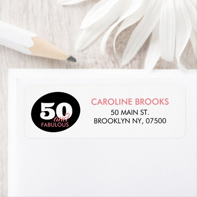 Adresse personnalisée 50 et fabuleuse anniversaire (En situation)