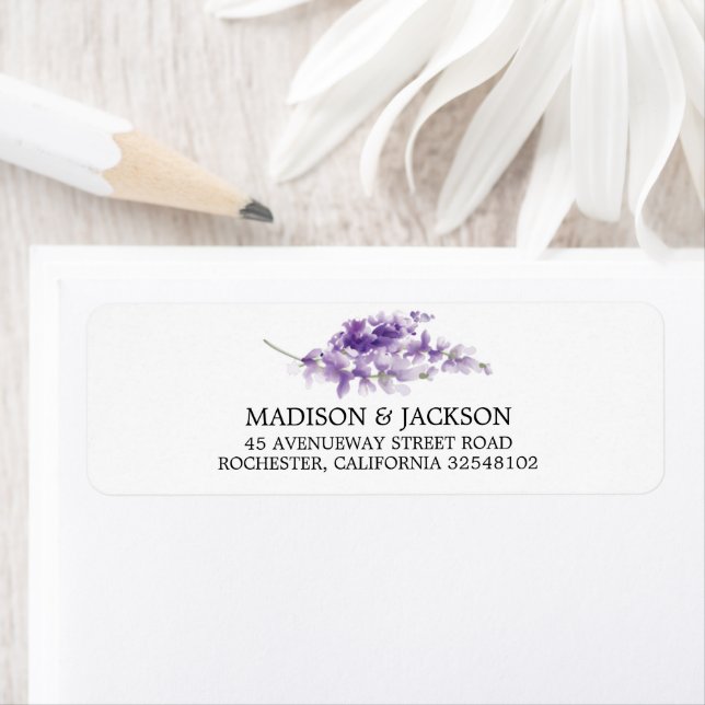 Adresse personnalisée du Mariage d'aquarelle Laven (En situation)