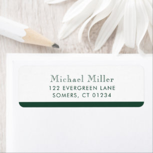 Adresse personnalisée minimaliste en bande vert fo