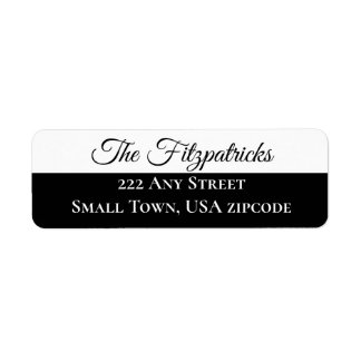 Adresse personnalisée minimaliste noir et blanc